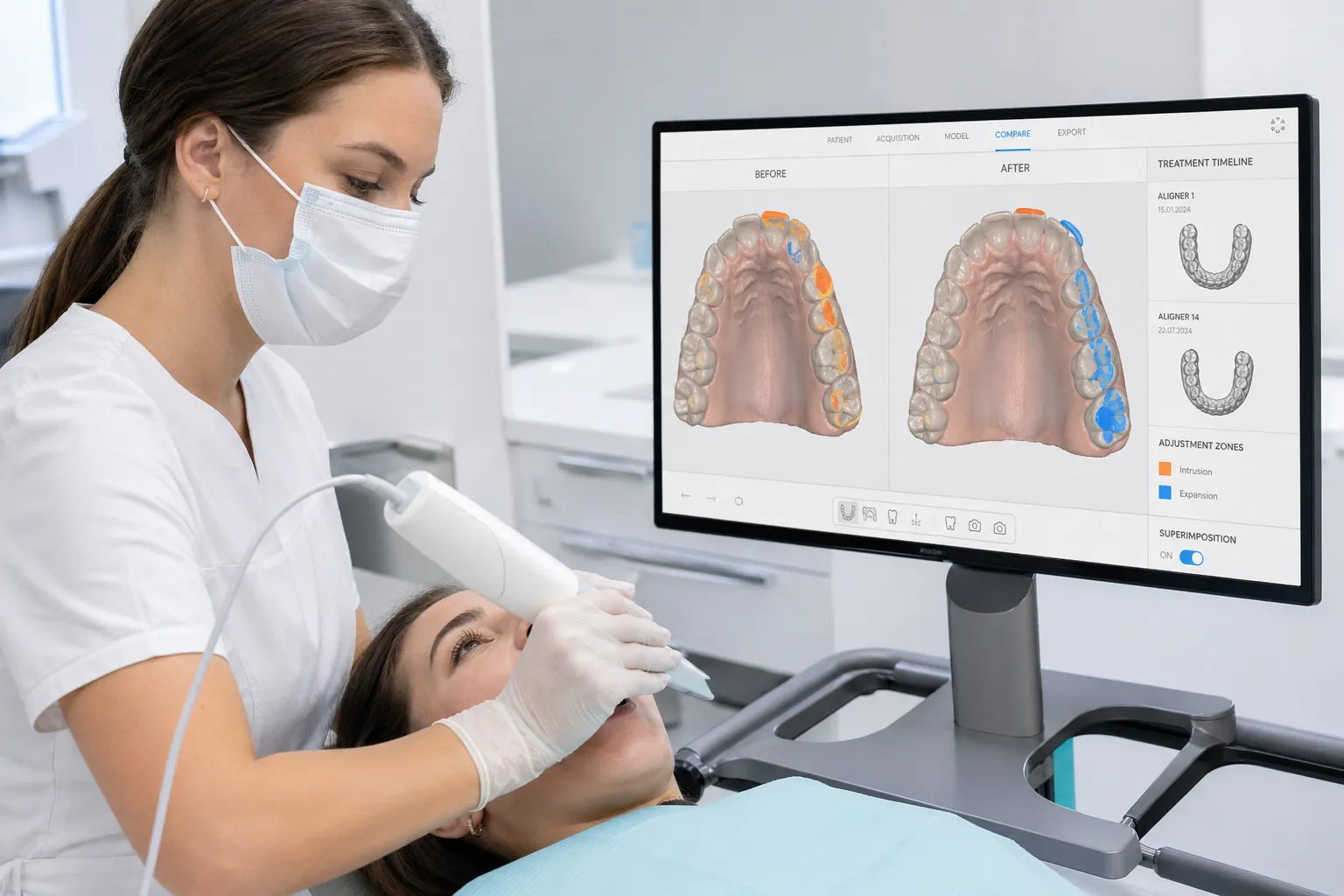 Aligner progress check at TrueSmile Orthodontist, Bengaluru