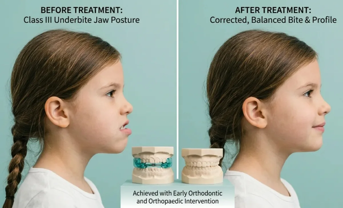 Illustration representing guidance for Class III correction