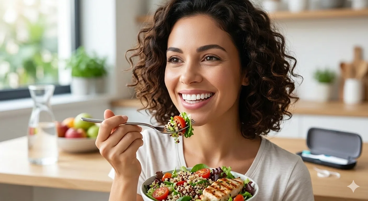 Illustration representing improved bite function and oral health